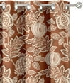 thumbnail image 2 of Vargottam Printed Blackout Curtains - Brown Botanical Design, Set of 2 Panels, 42 x 108 Inches - Room Darkening, Thermal Insulated Window/Door Drapes with Grommets, 2 of 9