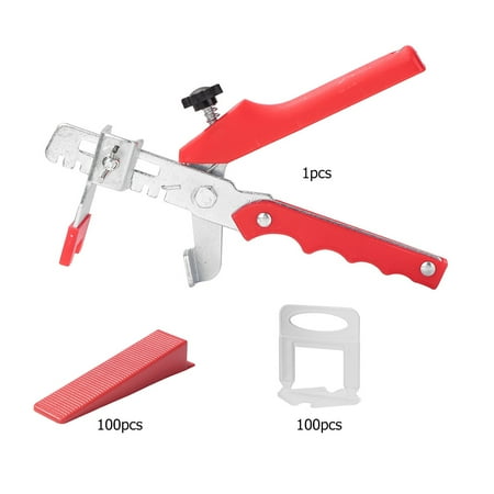 

201pcs tile leveling system 1mm/1.5mm/2mm/2.5mm/3mm 100pcs clips+100pcs Wedges +1piece plier plastic tile spacers tiling tools