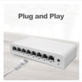 thumbnail image 4 of 8 Port Gigabit Data Switch,Network Hub,Desktop Ethernet Splitter,Plug & Play Shielded Ports Fanless Quiet Mini Portable,1 x Gigabit Data Switch( 8 Port ),White, 4 of 5