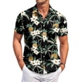 thumbnail image 3 of HAJWOH Hawaiian Shirt for Men Casual Button Down Short Sleeve Summer Beach Shirts Loose Fit Floral Print Tropical Tops, 3 of 7