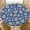 Blue Fern Leaf Print, variant on YESAD Elastic Tablecloth For Round Tables, Waterproof Tablecover For Up To 36in Round Table, Dining Tablecover For Indoor And Outdoor, Holiday, Blue Gingham Check