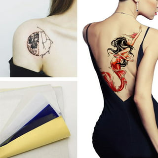  Tattoo Transfer Paper - Ponek 100 PCS Transfer Paper for  Tattooing, 4 Layers A4 Size Tattoo Stencil Paper, Temporary Tattoo Paper  for Tattoo Transfer Kit, Tracing Paper for Drawing, Tattoo Studio