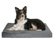Memory Foam Dog Bed – 2-Layer Orthopedic Dog Bed with Machine Washable Cover - 37 x 24 Dog Bed for Large Dogs up to 65lbs by PETMAKER (Gray)