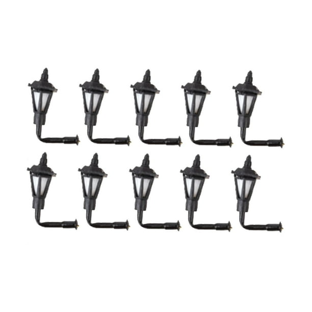 10 mini lámparas de pared con luz blanca decorativas en miniatura para micropaisaje. Escala 1 150