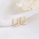 thumbnail image 2 of Pendientes de tuerca de círculo cuadrado para mujer, pendientes de tuerca de Zirconia cúbica brillante de acero inoxidable, joyería de fiesta de tendencia 2022, regalo de pareja TUNC Sencillez, 2 of 5