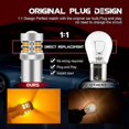thumbnail image 4 of 4Pcs 3156 3157 T25 P27/7W Car LED Bulbs - 19SMD 3030 600LM Super Bright Amber Yellow LED Turn Signal Light - for Car Front/Rear Turn Signal Lamp Side, 4 of 5