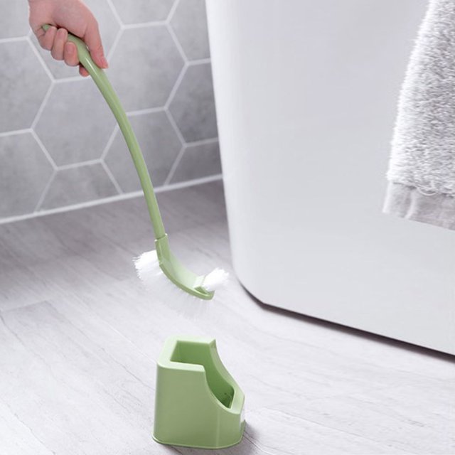 Cepillo de inodoro con base, limpieza del hogar, baño, lavado, cepillo de inodoro, pelo suave, mango largo, cepillo de limpieza, cepillo de inodoro de plástico