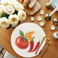 thumbnail image 2 of Round Placemats Abstract Tomato Chili 15 inch Set of 4 Table Mats for Dining Table Hand Drawn Heat Resistant Non-Slip Kitchen & Home Decorative Place Mat Set, 2 of 8