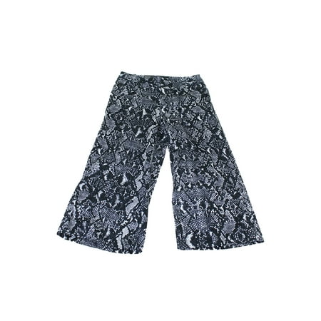 Inc International Concepts Black Snakeskin Cropped Wide-Leg Pants 6
