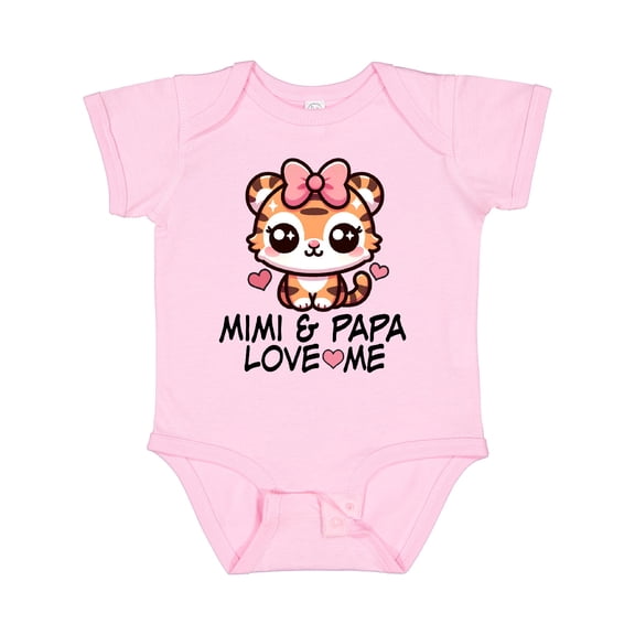 Inktastic Mimi and Papa Love Me Girls Grandchild Girls Baby Bodysuit