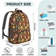 thumbnail image 5 of Mushroom and Insect Brown Pattern Cute School Backpack Bag with Padded Back and Adjustable Shoulder Straps 16.9 X 12.6 X 5.9 Inches, 5 of 5
