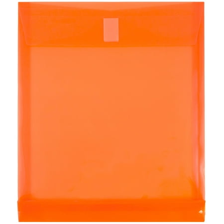 UPC: 0799632584506 | JAM Plastic Hook & Loop Envelopes 9.8×11.8×1 12/Pack Orange 1 Inch Expansion