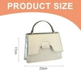 thumbnail image 2 of Stylish and simple handbag retro one-shoulder crossbody bag artificial leather flip small square bag - silver, 2 of 5