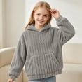 thumbnail image 4 of JZEJING Girls Hoodies Size 10-12 Solid Color Fleece Hooded Top Fall Winter Long Sleeve Pullover Sweatshirt with Pocket 2026, 4 of 9