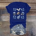 thumbnail image 2 of TSADFHJI Chemises pour Femmes Mode T-Shirt Décontracté de Rugby à Col Rond / Coupe Ample Manches Courtes P Bleu, 2 of 3