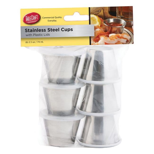 Dipping Cup W/Lid 6pk Ss