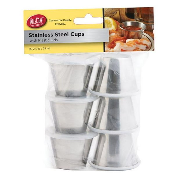 Dipping Cup W/Lid 6pk Ss