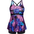 thumbnail image 1 of Traje de baño Tankini Hanna Nikole para mujer, talla grande, color morado 18+, 1 of 6