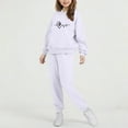 thumbnail image 5 of Cethrio Girls Outfit Sets, 2 Piece Casual Long Sleeve Athletic Hoodies and Sweatpants Sets White Size 9-10 T, 5 of 5
