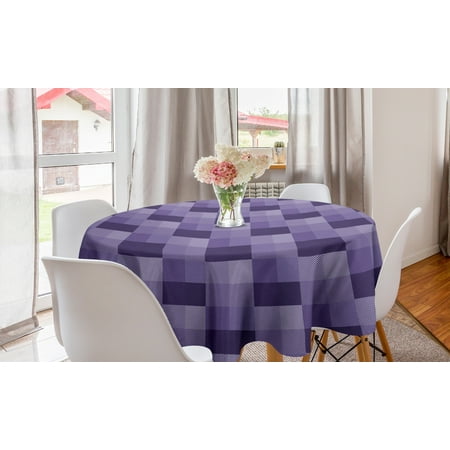 

Abstract Round Tablecloth Plaid Print Stripe Details a Monochrome Layout Circle Table Cloth Cover for Dining Room Kitchen Decor 60 Purple Quartz by Ambesonne