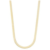 Donatello Gian, Sterling Silver Flat Herringbone Chain Necklace 3MM, Solid 925 Italy, 16-24 inch, 14K Gold Plated