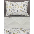 thumbnail image 3 of Christmas Comforter & Sham Bedding Set, Snowy Winter Concept Art with Holiday Theme Color Spots and Snowflakes, 3 pcs Duvet Set Microfiber Filling Quilt, 5 Sizes, Grey Yellow White, by Ambesonne, 3 of 4
