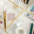 thumbnail image 6 of Martha Stewart Kerry 4 Pack Plastic Stackable Office Desk Drawer Organizers with Gold Trim, 6" x 6", 6 of 10