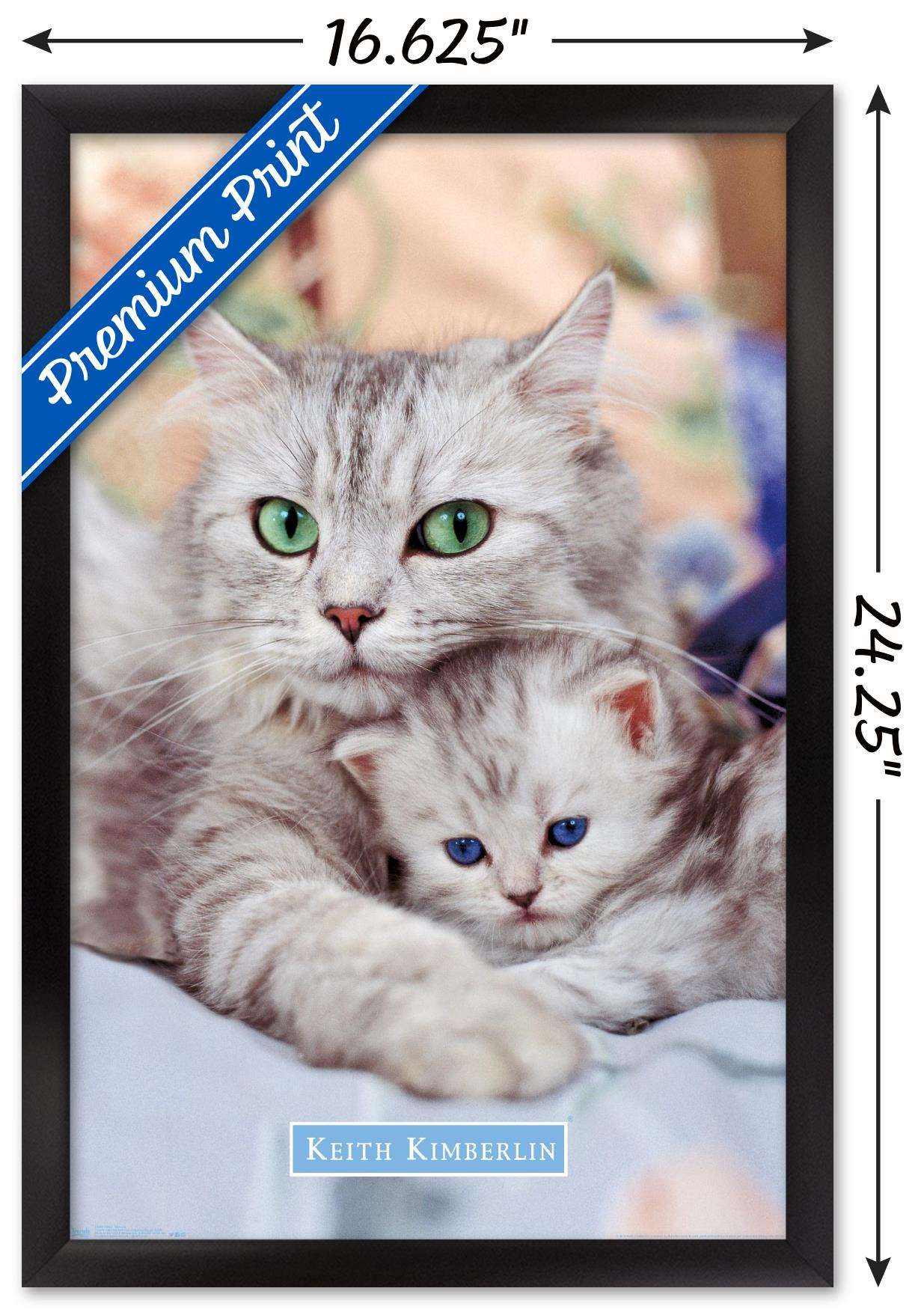 Keith Kimberlin - Momma and Kitten Wall Poster, 14.725" x 22.375", Framed