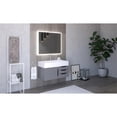thumbnail image 5 of Nile 36" Gray Wood Floating Vanity with White Top and Black Trim, 5 of 8