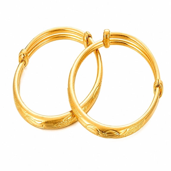 Homivra 2 Pack Baby Bracelets for Infant Girls Boys, Gold-Tone Plated Expandable Adjustable Bangles, Kids Jewelry Birthday Christmas Gifts