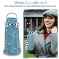 thumbnail image 4 of Diamond Stainless Steel Water Bottle Portable Glitter Rhinestone Water Bottle Crossbody Bling Thermal Flask 600ml B, 4 of 8