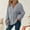 Gray, variant on Women's Plus-Size Waffle-Knit Button-Front Hoodie Soft Textured Pullover Tops with Long Sleeves, Relaxed Fit Loungewear Beige