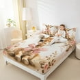 thumbnail image 4 of Feelyou Cartoon Giraffe Full Size Sheets, Bow-tie Animal Bed Sheets, Rose Floral Flower Sheet Sets, Microfiber Bedroom Decorative, 4pcs, 4 of 7