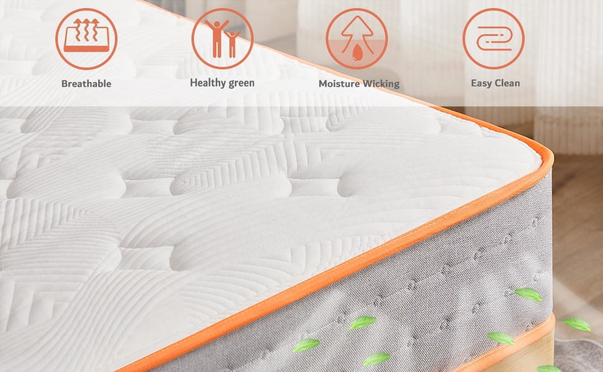 10 Inch Hybrid Mattress, Queen, Innerspring Bed Mattress, Pressuer Relief and Breathable, Bed in a box CertiPUR-US