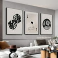 thumbnail image 3 of 3pcs Black and White Trendy Preppy Wall Art Bows Disco Ball Many Heart Girly Coquette Room Wall Pictures Painting Minimalist Canvas Poster Prints for Girls Bedroom College Dorm Decor, 3 of 6