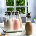 thumbnail image 3 of Kook 6-Pc Mini Glass Carafe with Lid Kitchen Set, 17.3 Oz Glass Bottles with Caps, 3 of 5