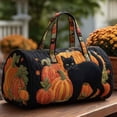 thumbnail image 3 of Women's Quilted Weekender Duffel Bag, Large Black Cat Pumpkin Halloween Patchwork Foldable Lightweight Overnight Gym Travel Tote,Spacious Duffle Handbag for Weekend Getaway, 3 of 5