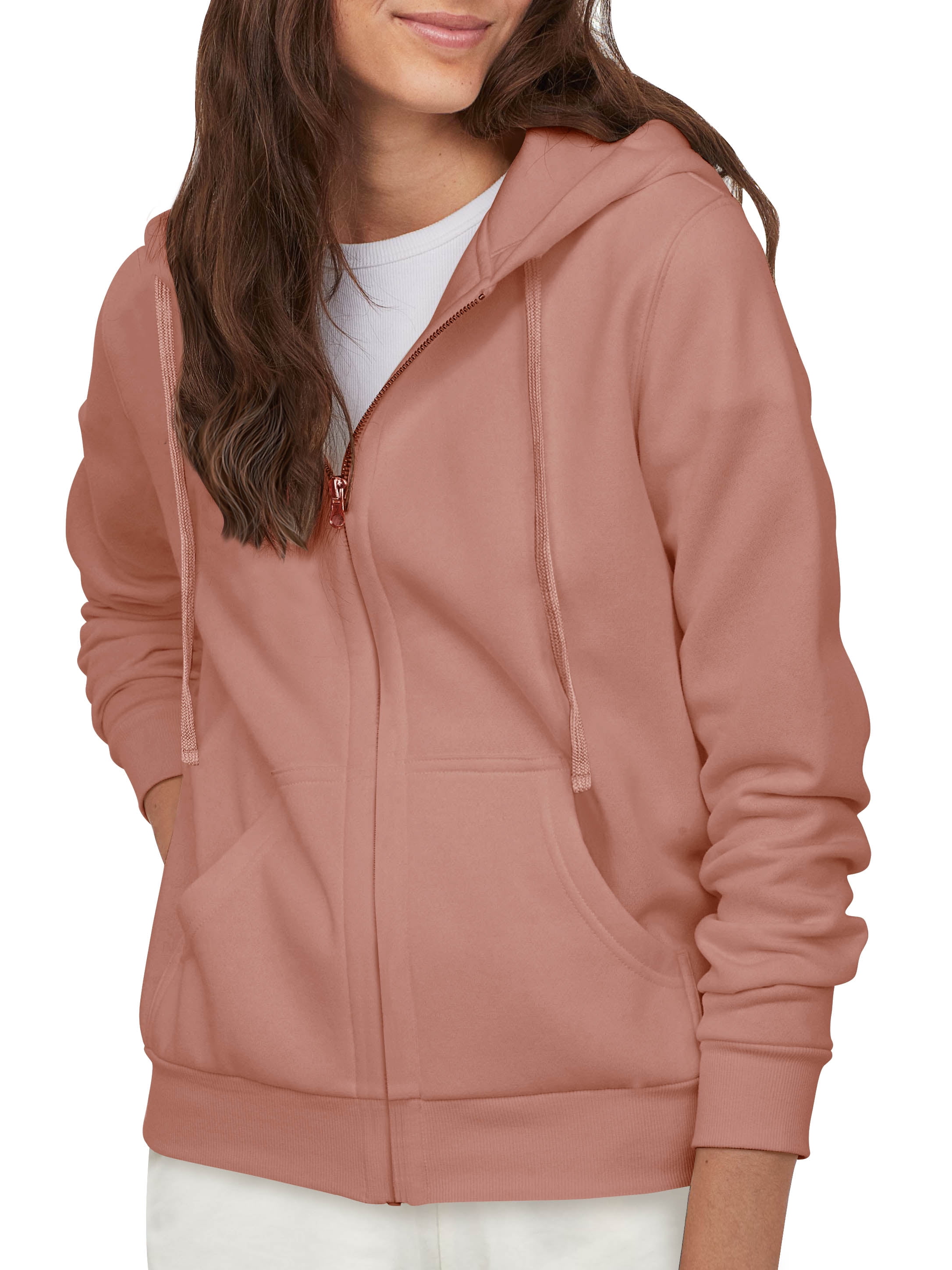 Hat and Beyond Women's Comfortable Wrinkle Resistant Cotton Zip Up Hoodie French Terry Sweatshirts - Walmart.com