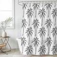 thumbnail image 4 of Black Palm Tree Bathroom Shower Curtains with 12 Hooks Waterproof Shower Curtain for Stalls and Bathtubs Tropical Summer Botanical Forest Modern Decorative Bathroom Privacy Curtain 72x96 Inches, 4 of 9