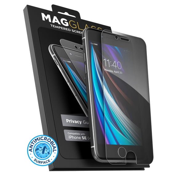Magglass 2020/2022 iPhone SE Privacy Screen Protector - Anti Spy Fingerprint Resistant Tempered Glass Display Guard (Case Compatible) For Apple iPhone 7/8/SE