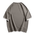 thumbnail image 4 of Generic Men's Heavy Weight Waffle T-Shirts Summer Round Neck Short Sleeve Big and Tall Shirts Solid Basic Oversized Tee Tops, 4 of 7