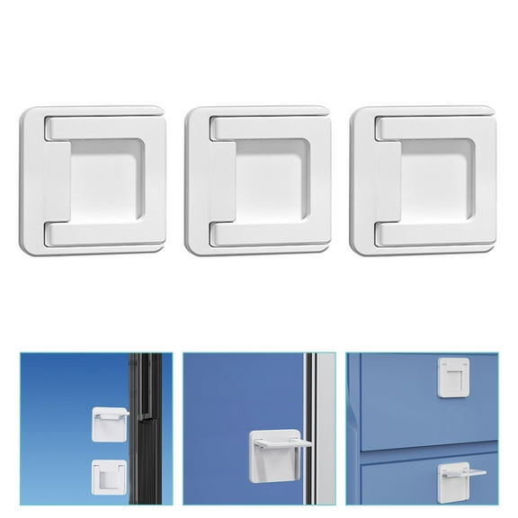 HEMOTON  3 Pcs Security Door Handle with Lock Window Stopper Kids Safety Locks Baby