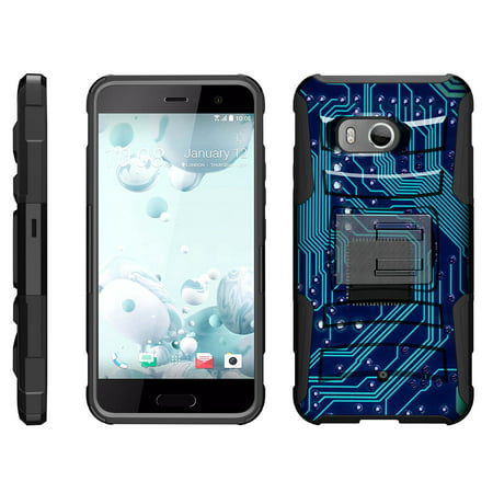 TurtleArmor ® | For HTC U11 | HTC Ocean [Hyper Shock] Hybrid Dual Layer Armor Holster Belt Clip Case Kickstand - Phone Circuit (Best Htc Dual Sim Phone)