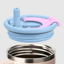 40oz Leak Proof Replacement Cup Lid with Double Drinking Spouts - Reusable Straw Cap with Suction Nozzle and Threaded Design for Car Cup Holders and Travel Use - Light Blue