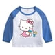 thumbnail image 2 of Hello Kitty-Camiseta de algodón puro para niños, camiseta que absorbe la humedad, Tops contrastantes dulces a la moda, camisetas deportivas informales de manga larga para bebé, 2 of 5