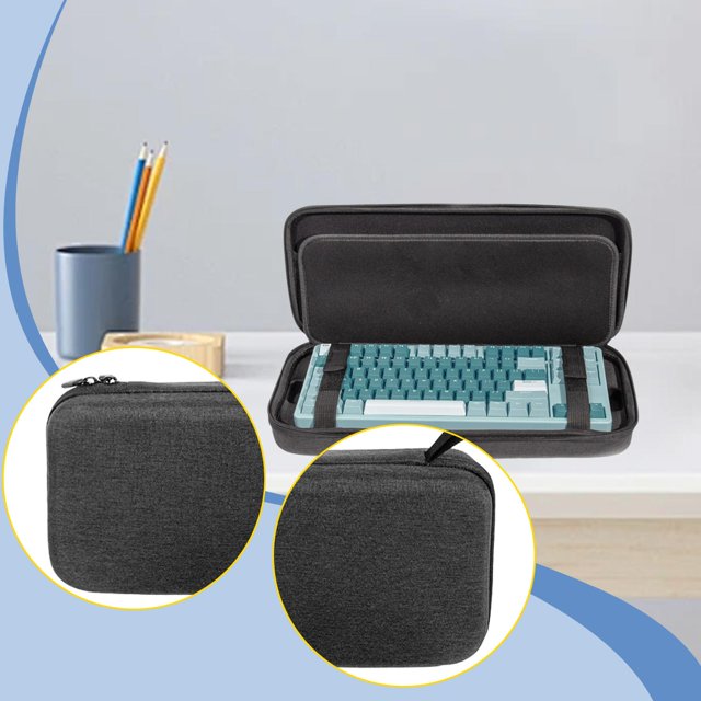 Estuche rígido para teclado, bolsa de viaje rígida, bolsa para teclado para juegos, resistente, a prueba de polvo, EVA, portátil, ligero, organizador