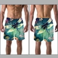 thumbnail image 3 of luoweisi Men's Beach Shorts Quick Dry Swim Trunks with Mesh Lining Dragonfly S, 3 of 5