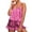 *Pink, variant on ClodeEU Women's Printed Ruffle Trim Pajama Set,Spaghetti Strap Loungewear Sleepwear Pink^,Womens Plus L