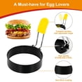 thumbnail image 3 of OFEFE 4 PCS Egg Ring,Stainless Steel Non-stick Egg Rings for Frying Eggs, Round Egg Cooker Ring Molds with Anti-scald Silicone Handle, Egg Mold for Breakfast Sandwiches with Oil Brush, 3 of 7