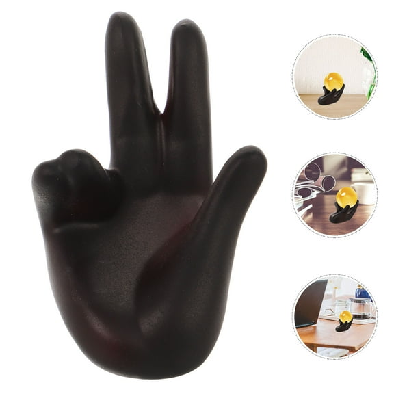 IBASETOY Hand Shaped Ball Holder Sphere Globe Stand Base Resin Support Home Decoration Office Workers 1Set
